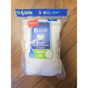 Hanes Boys Wicking Cool Comfort White Briefs 6 pack Size S 6-8
